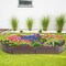 Brown HDPE Kids Sandbox with Built-In Seats Dust-Proof Cover Outdoor Play